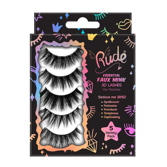 False Eyelashes Rude Essential Faux Mink 3D Lashes 5 Multi-Pack Seduce Me
