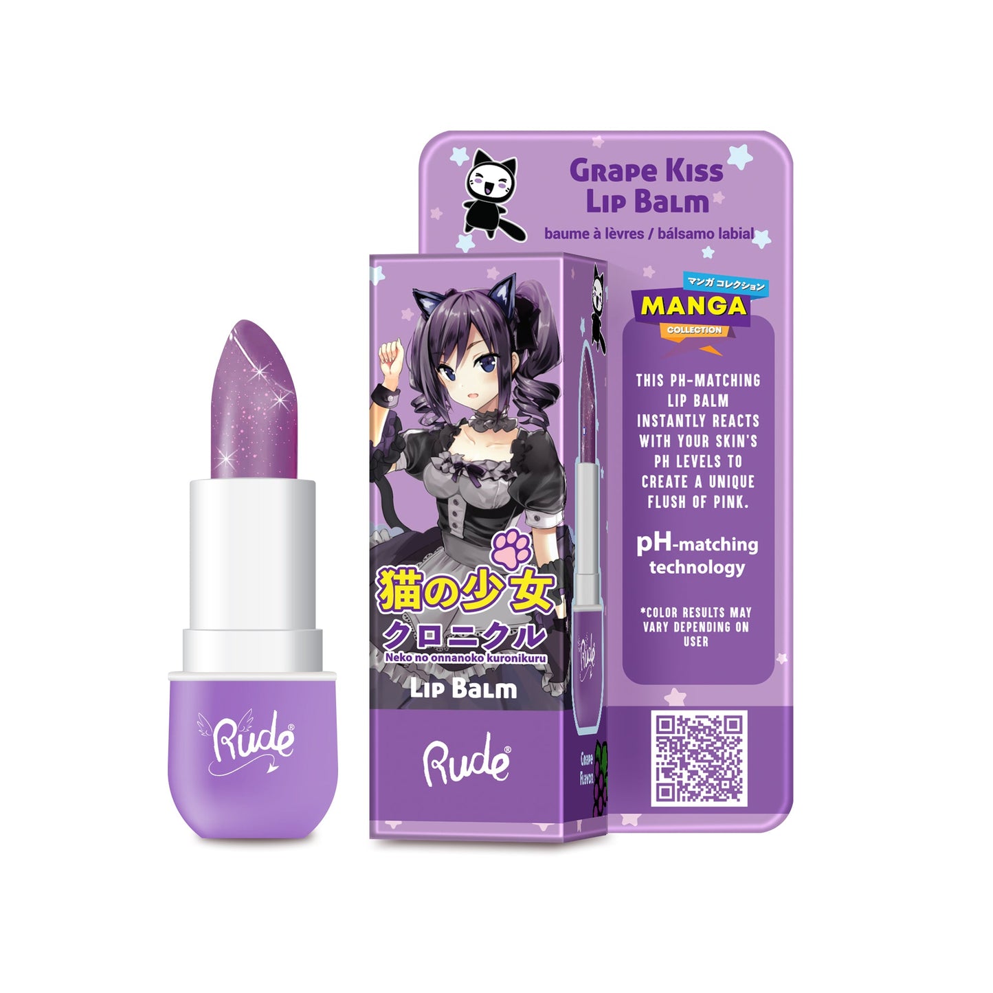 Lip Balm RUDE Manga Sparkle Lip Balm Grape Kiss