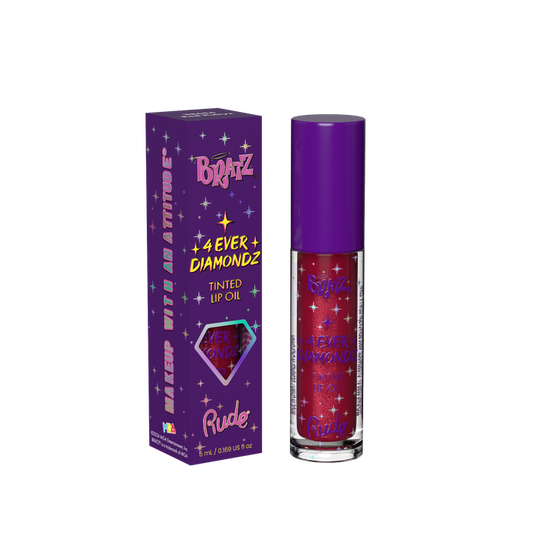 RUDE Bratz 4 Ever Diamondz Tinted Lip Oil Red Rubyz 0.1 fl oz