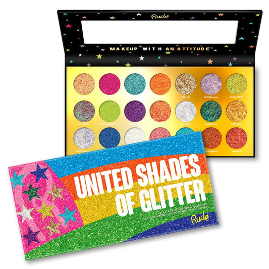 RUDE United Shades of Glitter - 21 Pressed Glitter Palette 0.74 oz