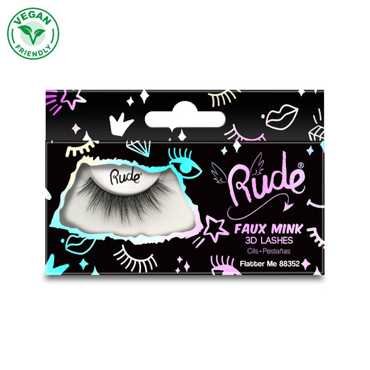 False Eyelashes RUDE Essential Faux Mink 3D Lashes Flatter Me