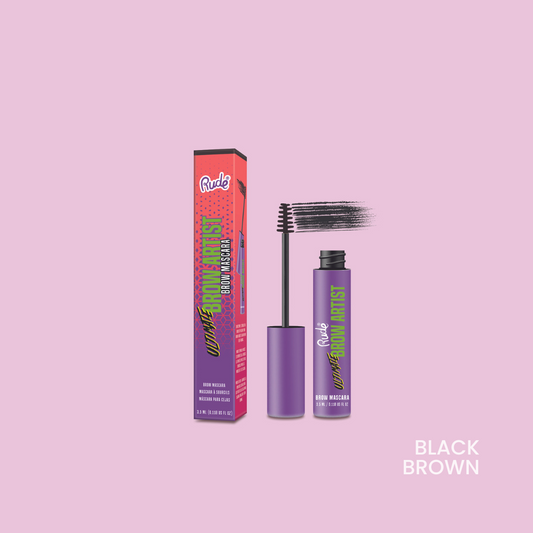 RUDE Ultimate Brow Artist Brow Mascara Black Brown 0.118 fl oz