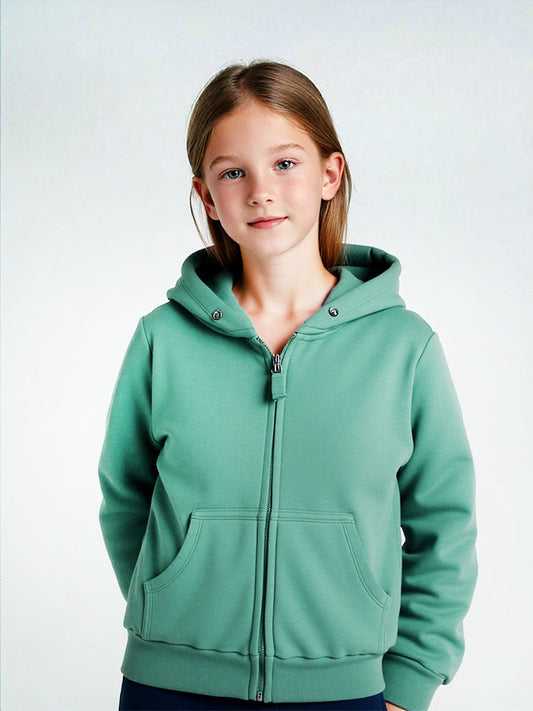 Cat & Jack Big Girls French Terry Zip-Up Hoodie Sweatshirt Size M Ocean Green