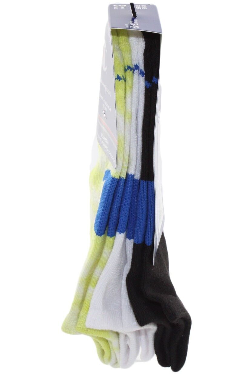 Men Socks Champion No Show Socks 3 Pairs Men Shoe Size  6-12 Tye Dye/White Black