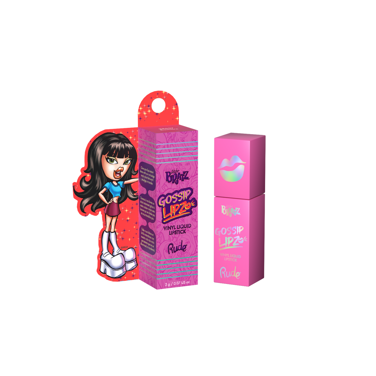 RUDE Bratz Gossip Lipz Vinyl Liquid Lipstick Rumorz  0.07 oz