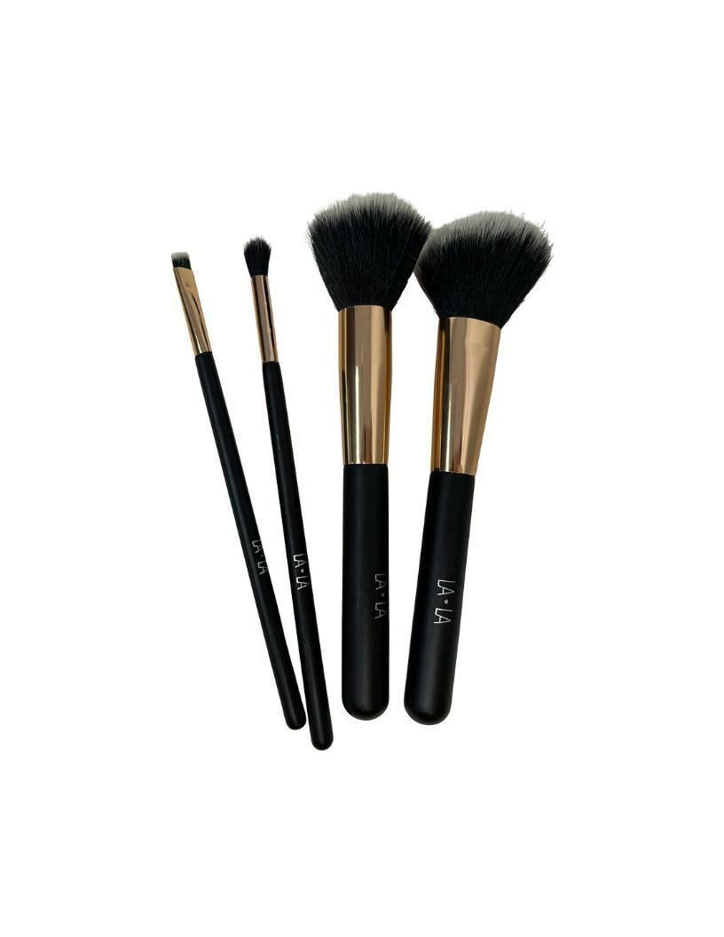 Makeup Brush Set LA LA Merry Glow Round 4pc Make Up Brushes Set