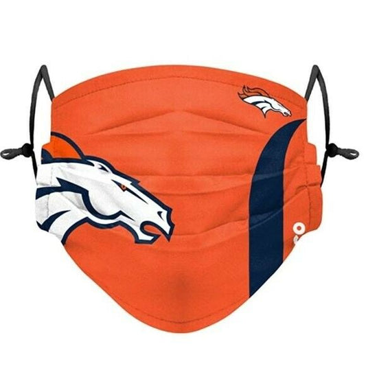 NFL Denver Broncos Adult Gameday Adjustable Face Covering - 2pk Mask