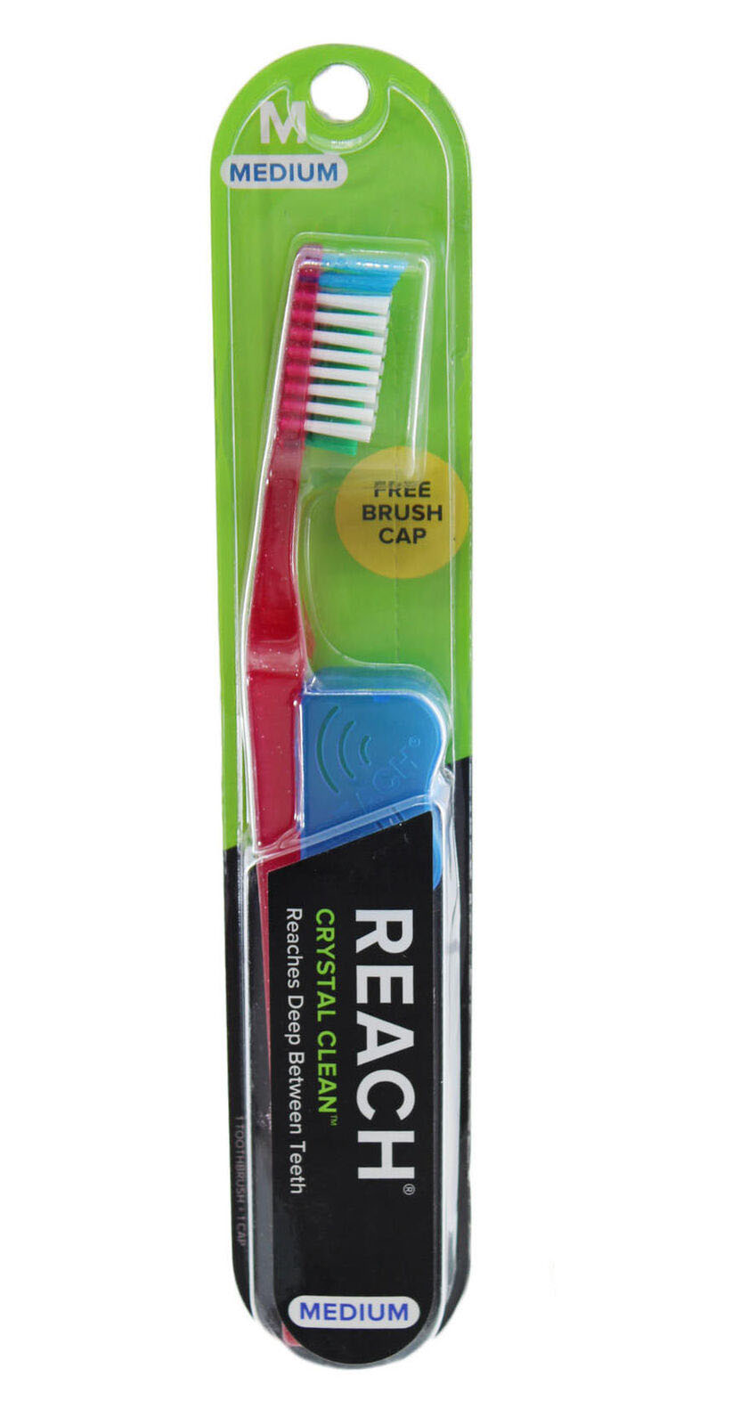 Toothbrush Reach Crystal Clean Medium Adult Toothbrush Pink