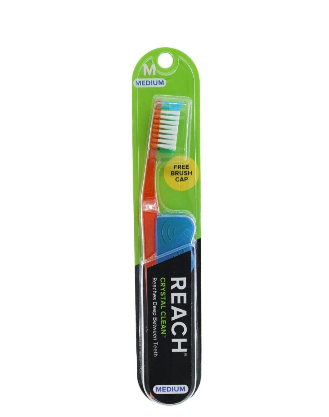 Toothbrush Reach Crystal Clean Medium Adult Toothbrush Orange