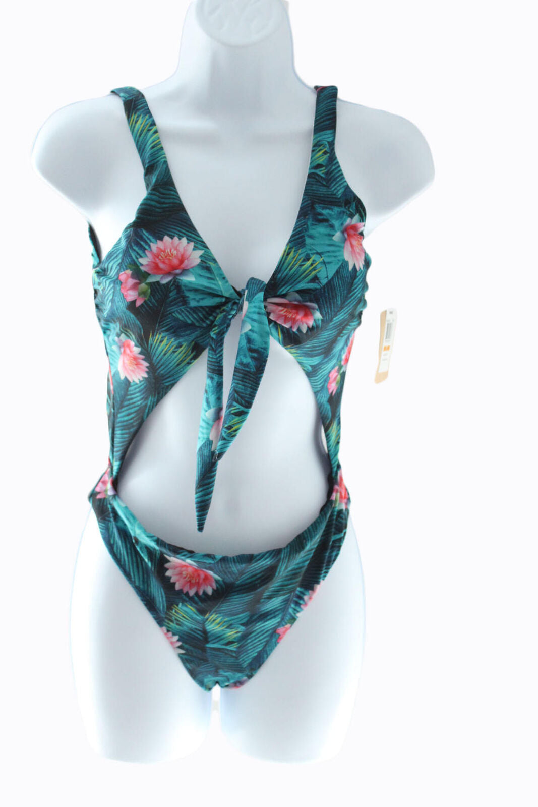 Reef Junior's Wild Heart Tie Front One Piece Swim Suit Size Small Multi