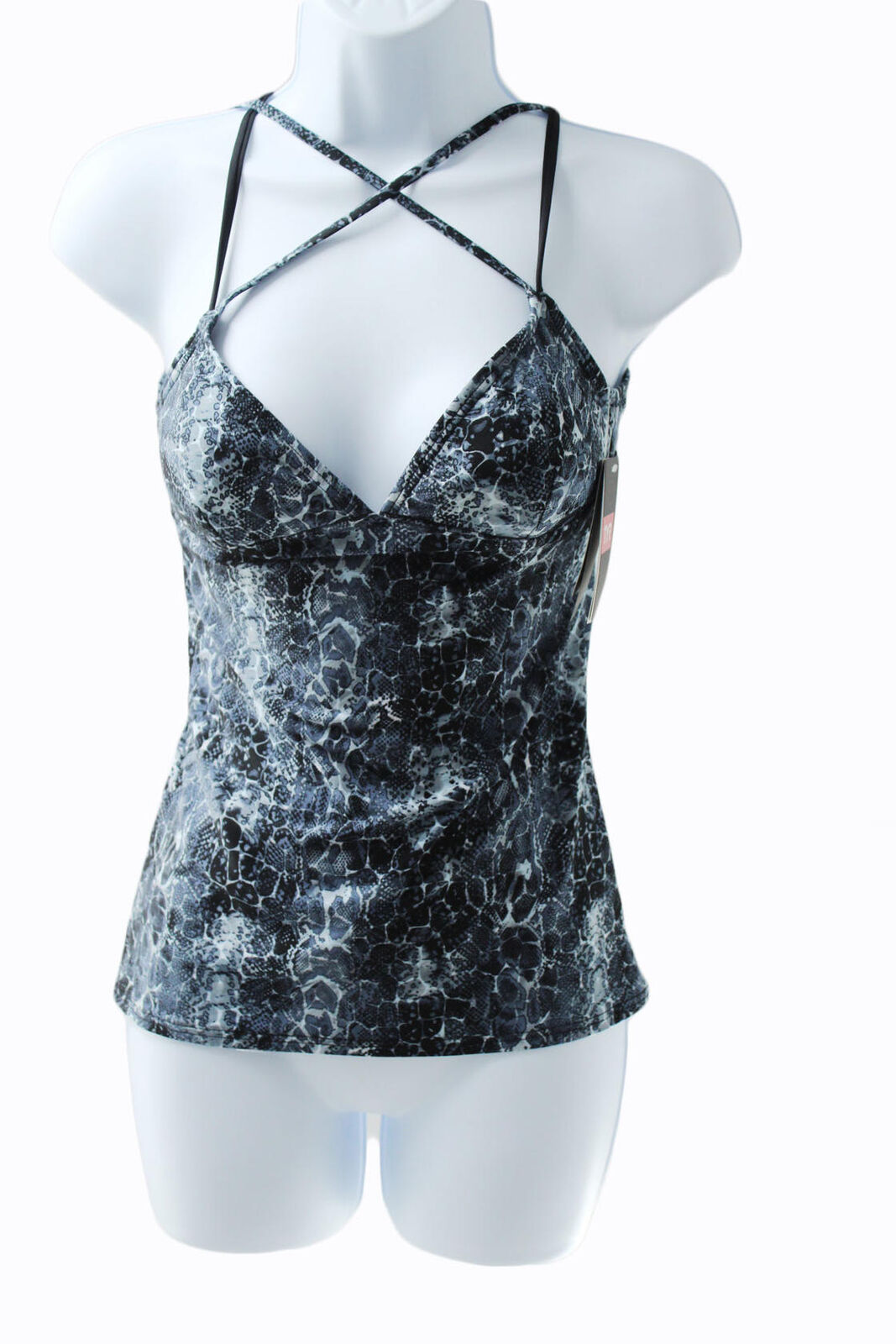 Bikini Top TYR Women's Serpiente Brook Tank Swimming Top Black X-Small 0-2