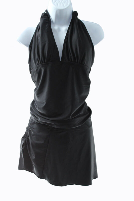 Women Swimsuit Unbranded Women Sleeveless Halter Tankini Size XL Black