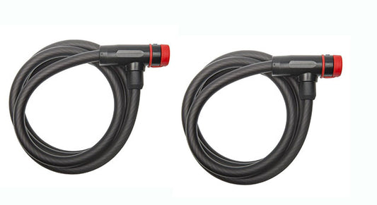 Bicycle Lock Bell Ballistic 610 Cable Lock with Lighted Key - Black 2 Pack