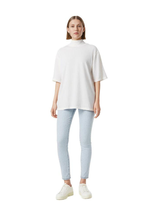 Women Top EP Modern by Evan-Picone Womens Elbow Sleeve Mock Neck Top SZ L Beige