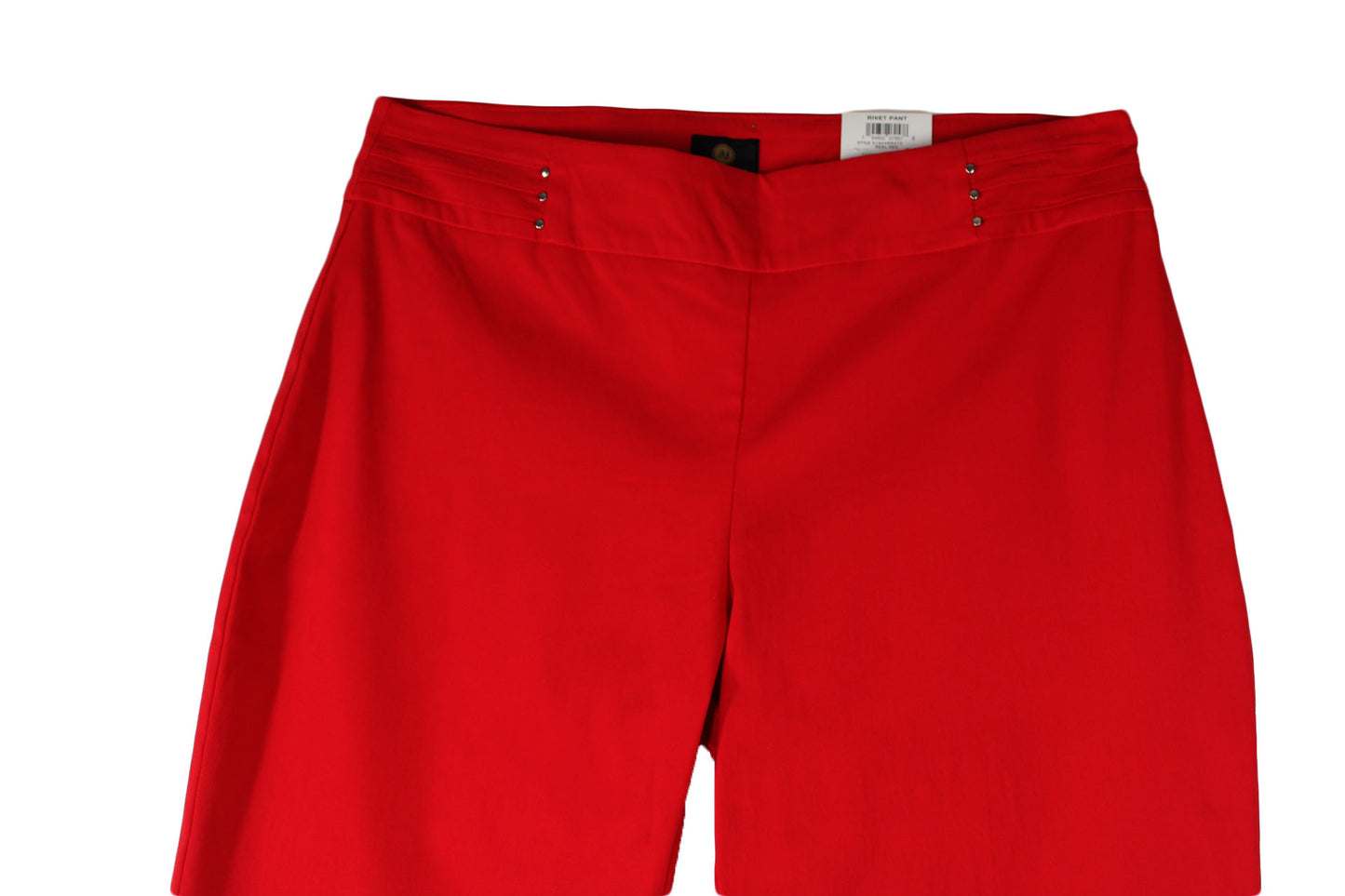 Women Pants JM Collection Rivet Plus Size Tummy Control Slim Leg Size 14W Red