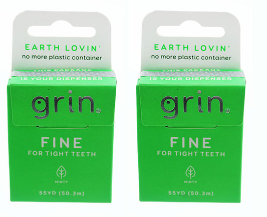 Dental Floss Grin Fine Floss Box 55 yd Green 2 Pack