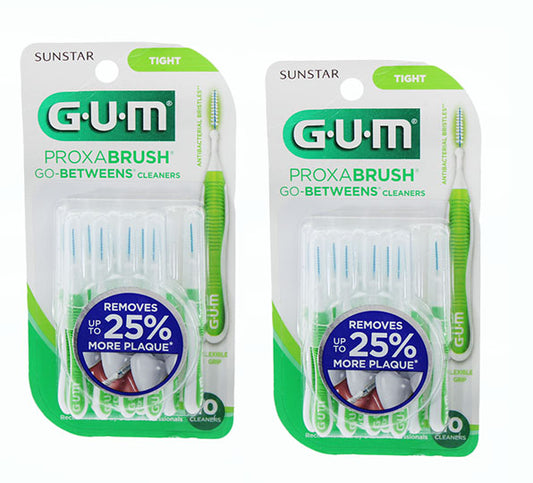 Dental Floss GUM Proxabrush Go Between Cleaners For Tight Teeth 10 Count 2 Pack