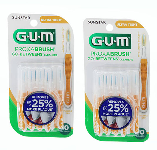 GUM Proxabrush Go Between Cleaners For Ultra Tight Teeth 10 Count 2 Pack