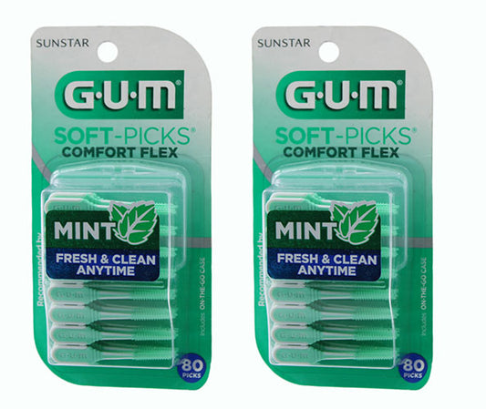 Dental Floss Gum Soft Pick Comfort Flex Mint - 80 CT 2 Pack