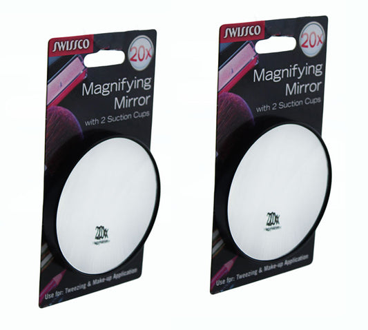 Makeup Mirror 20x Magnification 2Pk Black