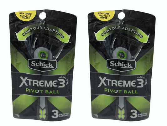 Men Razor Schick Xtreme3 Pivot Ball 3 Blades Men Disposable Razor 2 Pack