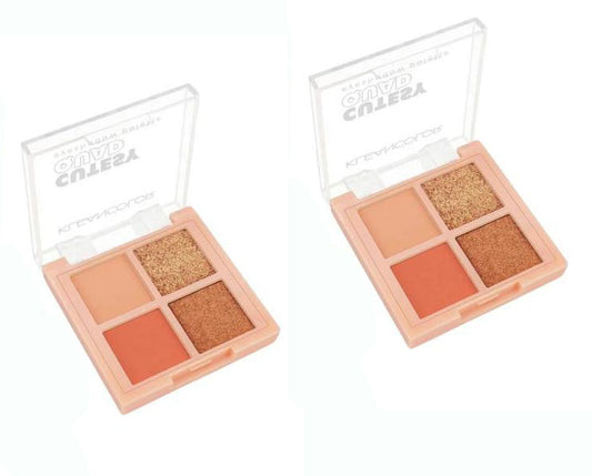 KleanColor Cutesy Quad Eye Shadow Palette In 4 Colors Copper Coin 2 Pack