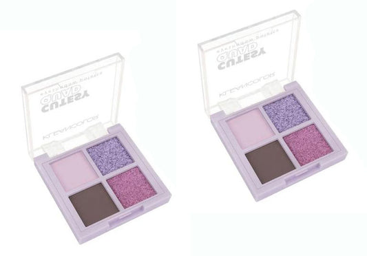KleanColor Cutesy Quad Eye Shadow Palette In 4 Colors  Prism Verbana 2 Pack