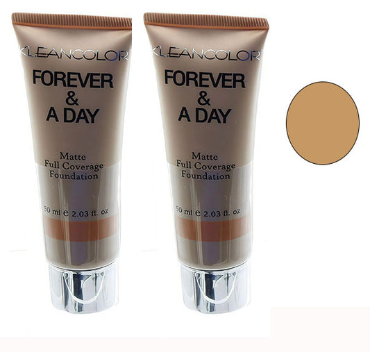 Foundation  KLEANCOLOR Forever & A Day Matte Full Coverage Foundation Tan 2 Pack