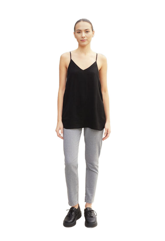 Love Cameron Women V-Neck Polyester Camisole Size X Small Black