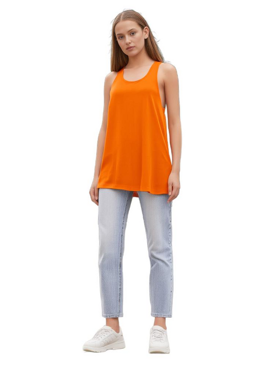 Women Tank Ideology Women Orange Flex Stretch Rapidry Tank Top SIze M