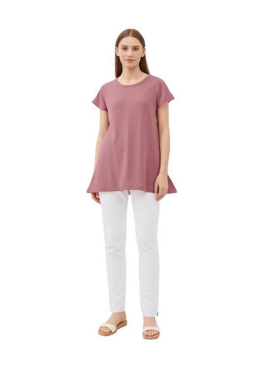 Women Top Love Cameron Women Open Back Tunic Size L Dusty Rose